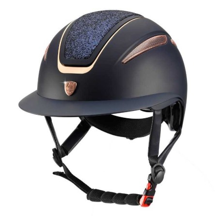 Casco Tattini Ariete Oro Rosa Azul | Seguridad para jinetes