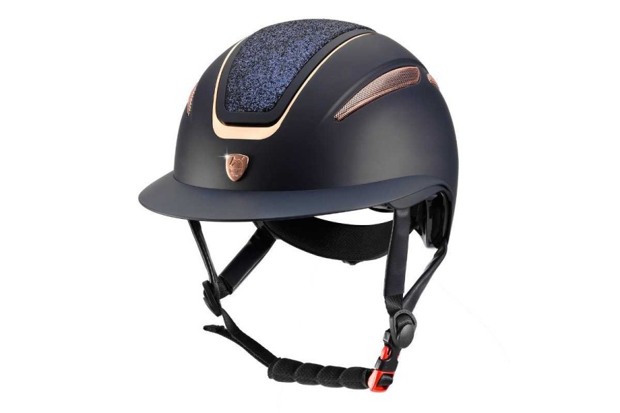 Casco Tattini Ariete Oro Rosa Azul | Seguridad para jinetes