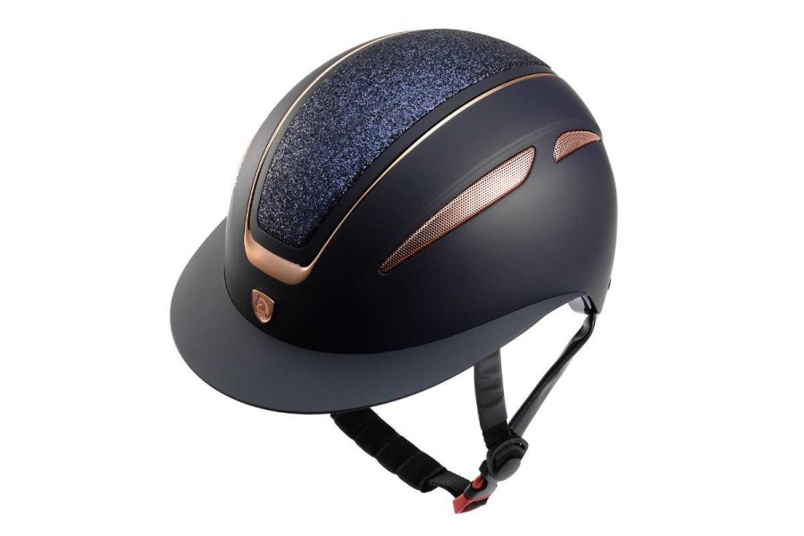 Casco Tattini Ariete Oro Rosa Azul | Seguridad para jinetes