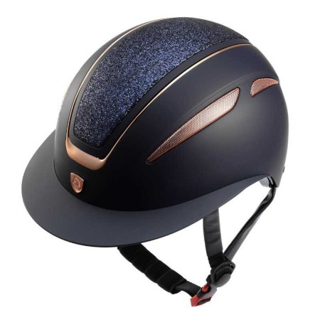 Casco Tattini Ariete Oro Rosa Azul | Seguridad para jinetes