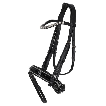 Brida Montar QHP Bixie Negra/Plata | Cabezadas para caballos