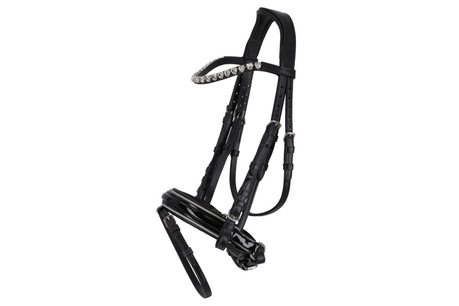 Brida Montar QHP Bixie Negra/Plata | Cabezadas para caballos