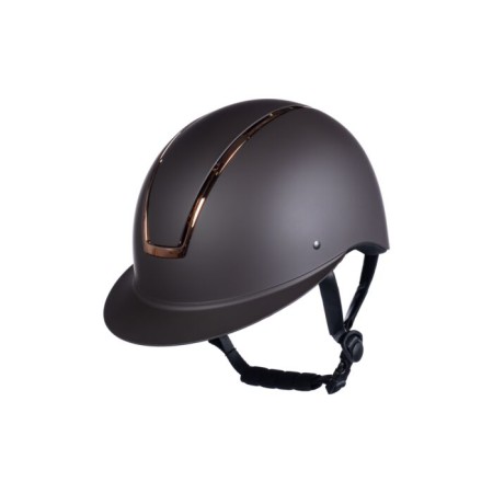 Casco HKM Lady Shield Marrón/Rosa Oro | Seguridad para jinetes