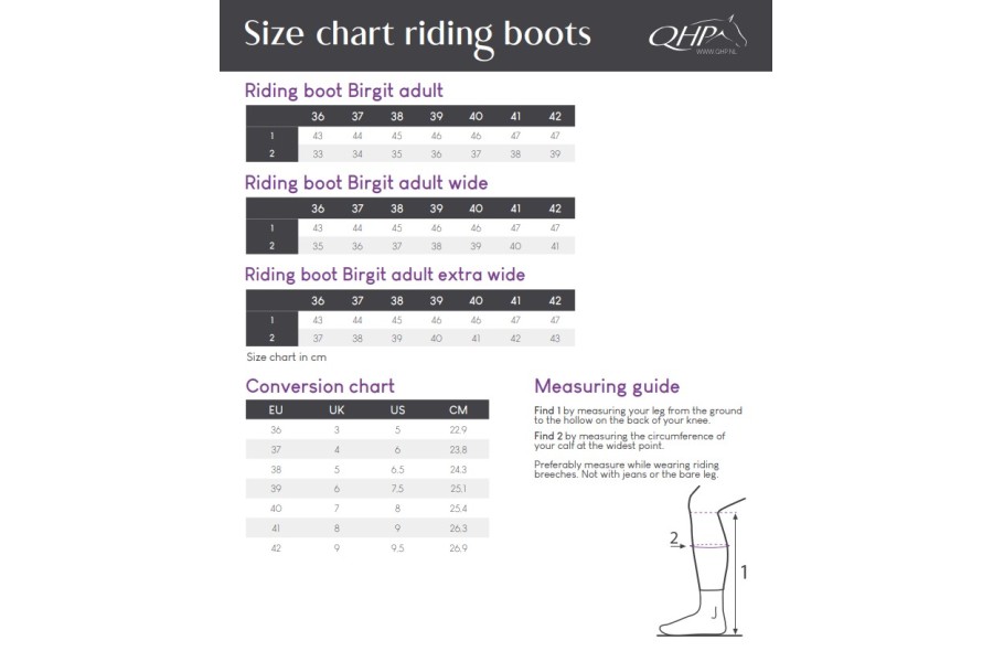 Botes QHP Birgit Adult Extra Wide Negra | Botes per a genets