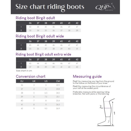 Botes QHP Birgit Adult Extra Wide Negra | Botes per a genets