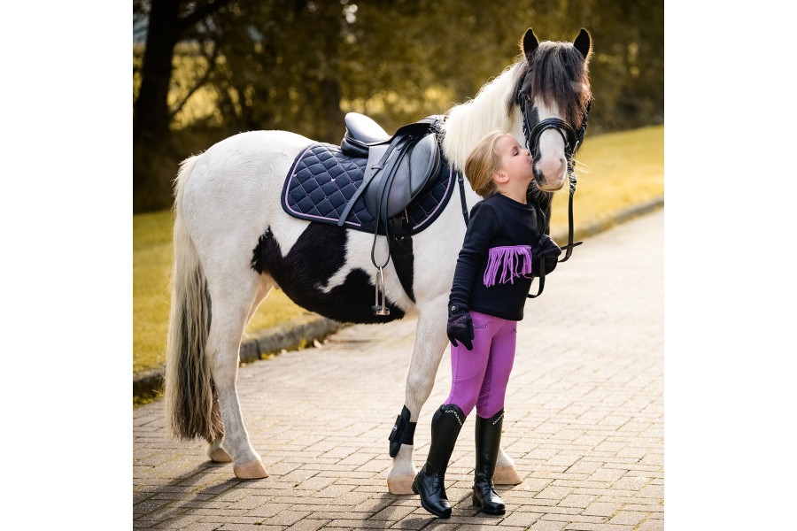 Sudadero Uso General QHP Lize Negro/Violeta | Complementos sillas de