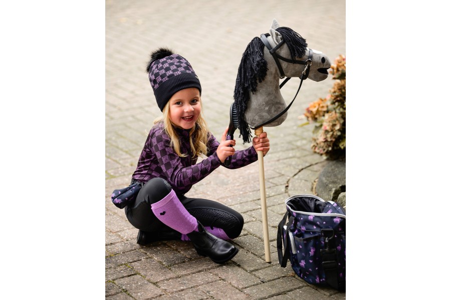 Calcetines QHP Lize Negro/Violeta 2 Pares | Complementos para jinetes