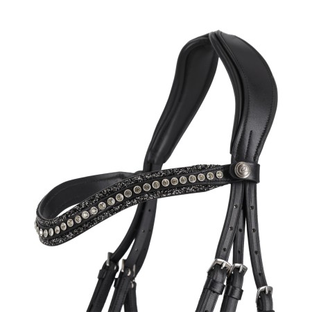 Frontalera Anglesa QHP Skye Negra/Plata | Cabeçades o morralles per a