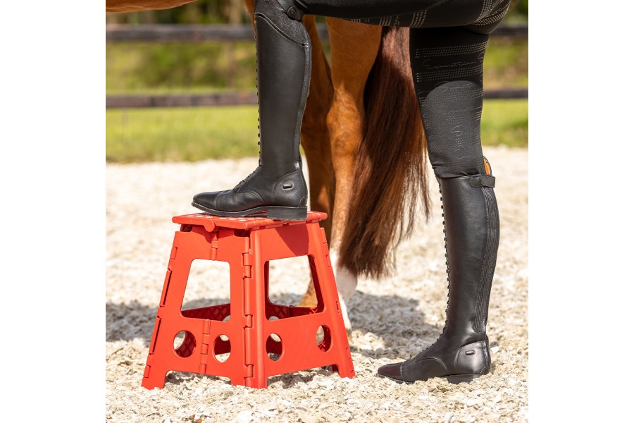 Escala Tamboret Plegable QHP Vermell 39Cm | Instal·lacions per a cavalls