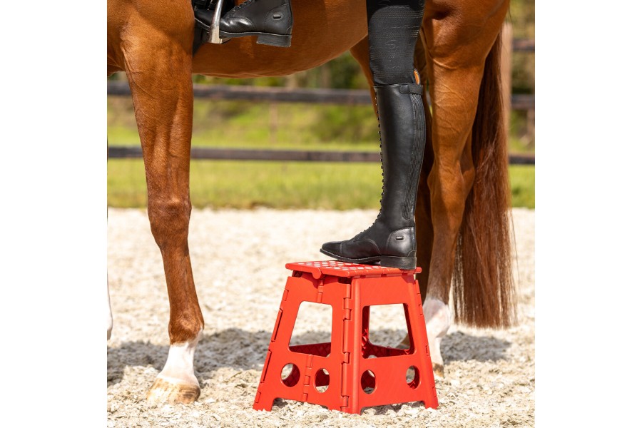 Escala Tamboret Plegable QHP Vermell 39Cm | Instal·lacions per a cavalls