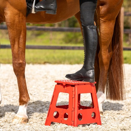 Escala Tamboret Plegable QHP Vermell 39Cm | Instal·lacions per a cavalls
