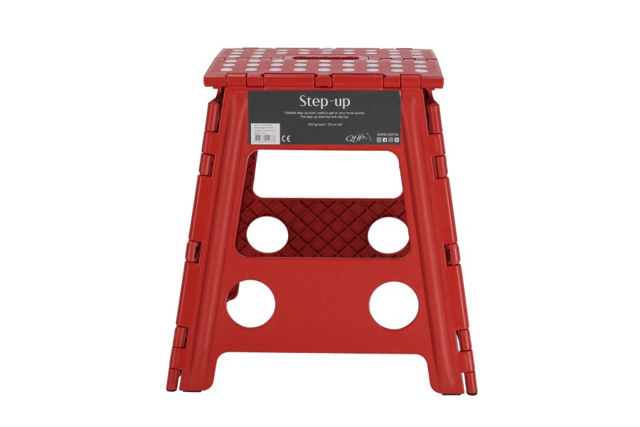 Escalera Taburete Plegable QHP Rojo 39Cm | Instalaciones para caballos