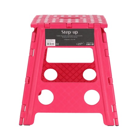 Escalera Taburete Plegable QHP Fucsia 39Cm | Instalaciones para caballos