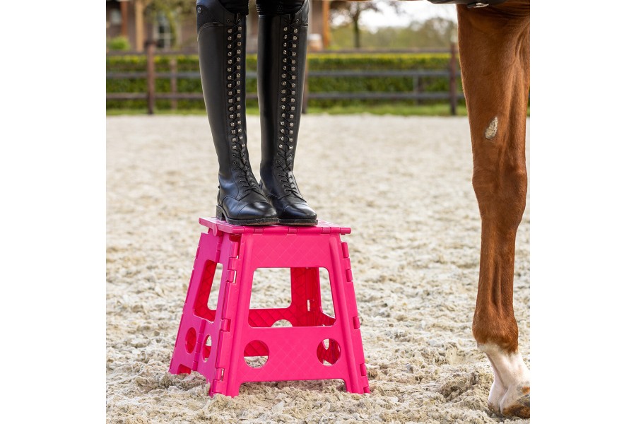 Escala Tamboret Plegable QHP Fucsia 39Cm | Instal·lacions per a cavalls