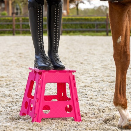 Escala Tamboret Plegable QHP Fucsia 39Cm | Instal·lacions per a cavalls