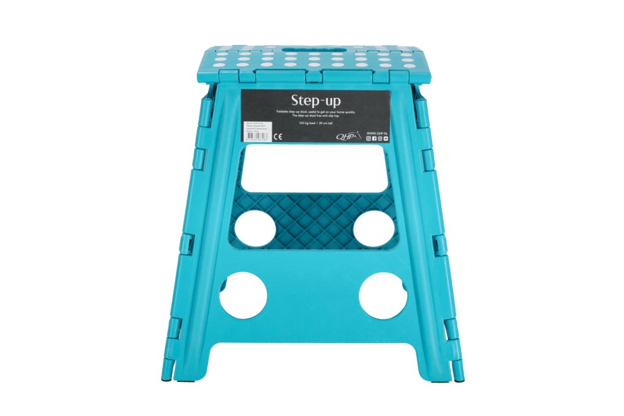 Escala Tamboret Plegable QHP Turquesa 39Cm | Instal·lacions per a cavalls