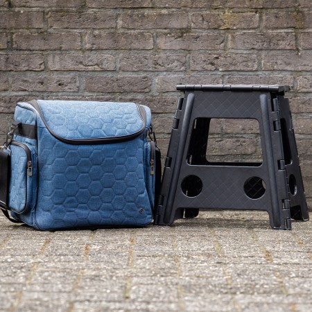 Escala Tamboret Plegable QHP Negra 39Cm | Instal·lacions per a cavalls