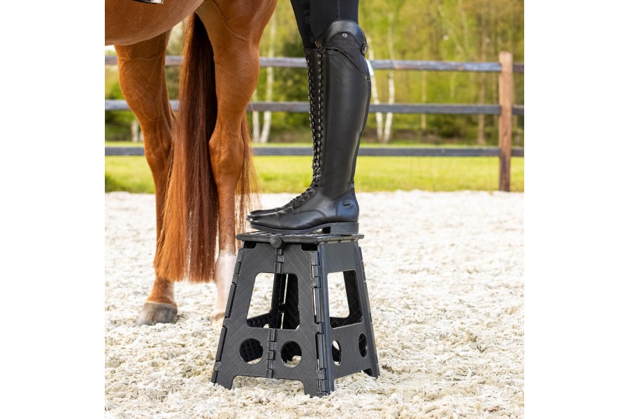 Escala Tamboret Plegable QHP Negra 39Cm | Instal·lacions per a cavalls