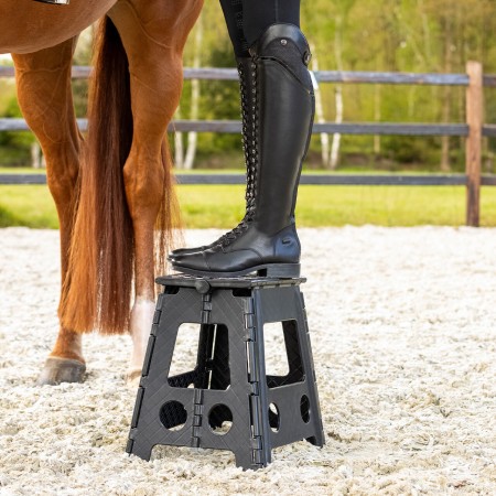 Escala Tamboret Plegable QHP Negra 39Cm | Instal·lacions per a cavalls