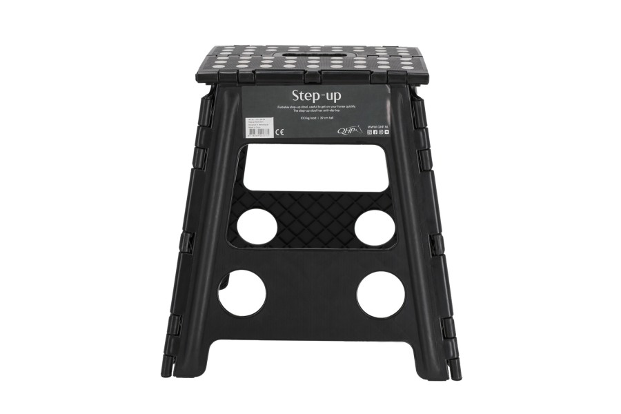 Escala Tamboret Plegable QHP Negra 39Cm | Instal·lacions per a cavalls