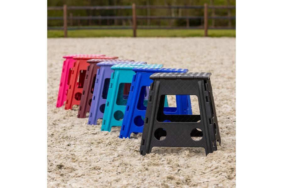 Escala Tamboret Plegable QHP Fucsia 39Cm | Instal·lacions per a cavalls