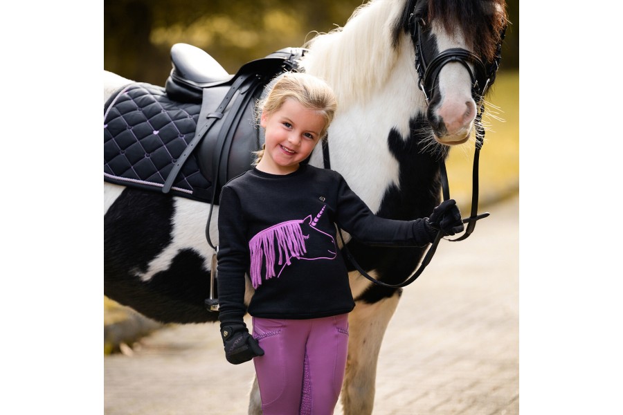 Guantes QHP Lize Negro/Violeta | Jinetes