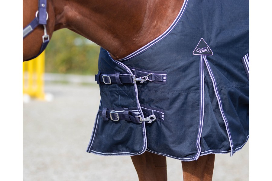 Manta Caballo Exterior QHP Luxury 300G Azul Marino | Mantas para caballos