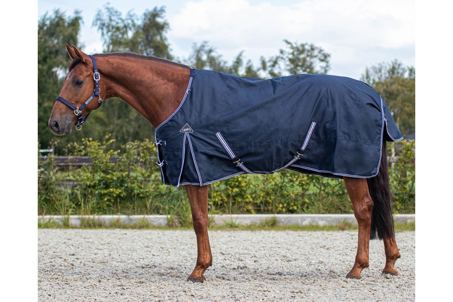 Manta Caballo Exterior QHP Luxury 300G Azul Marino | Mantas para caballos