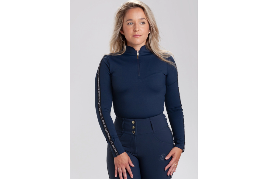 Base Layer Haute Blackline Manga Larga Navy | Jinetes