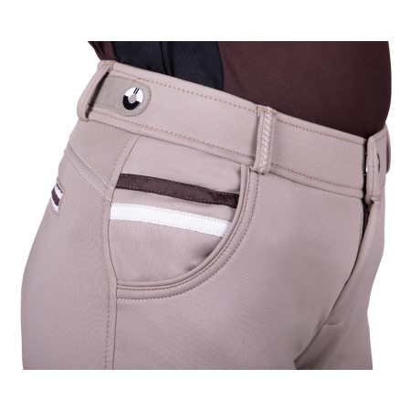 Pantalons Nen/a QHP Emma Júnior Full Grip Beig