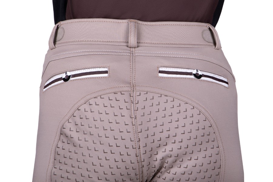 Pantalons Nen/a QHP Emma Júnior Full Grip Beig