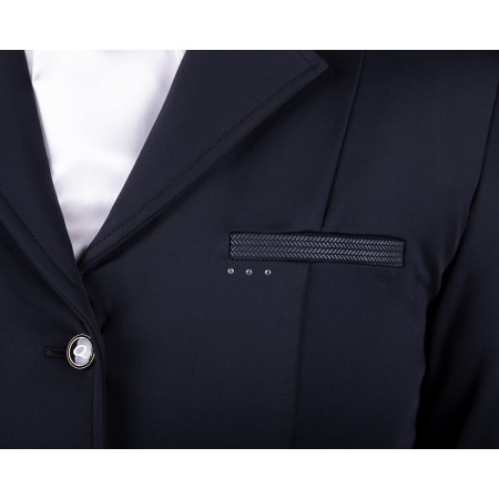 Chaqueta Concurso Mujer QHP Kae Negra | Competición para jinetes