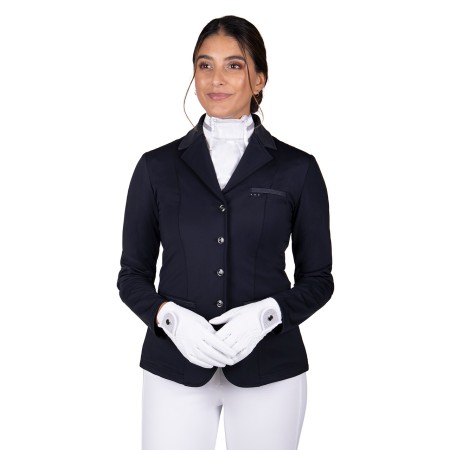 Chaqueta Concurso Mujer QHP Kae Negra | Competición para jinetes