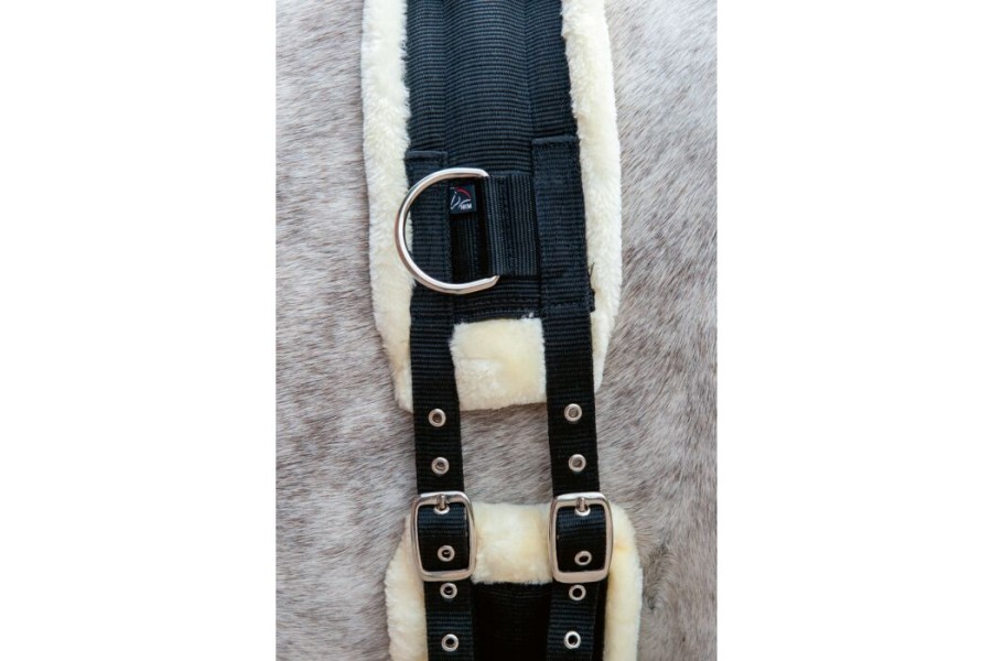 Cinchuelo HKM Comfort Teddy Negre/Natural | Cavalls