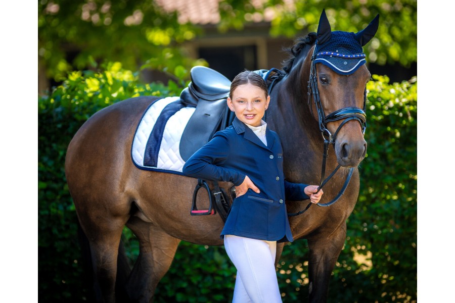 Jaqueta Concurs Júnior QHP Kae Blau Marí | Competició per a genets