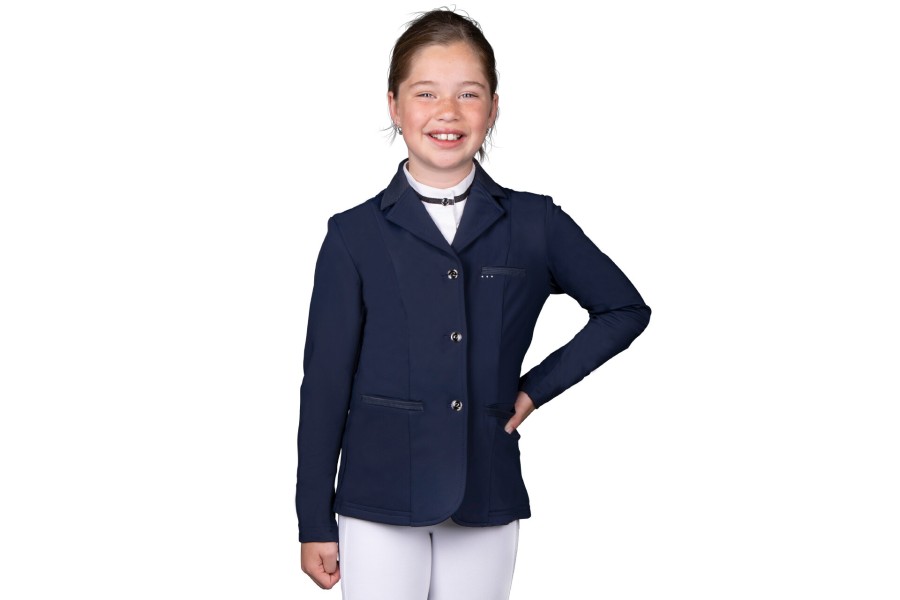 Jaqueta Concurs Júnior QHP Kae Blau Marí | Competició per a genets