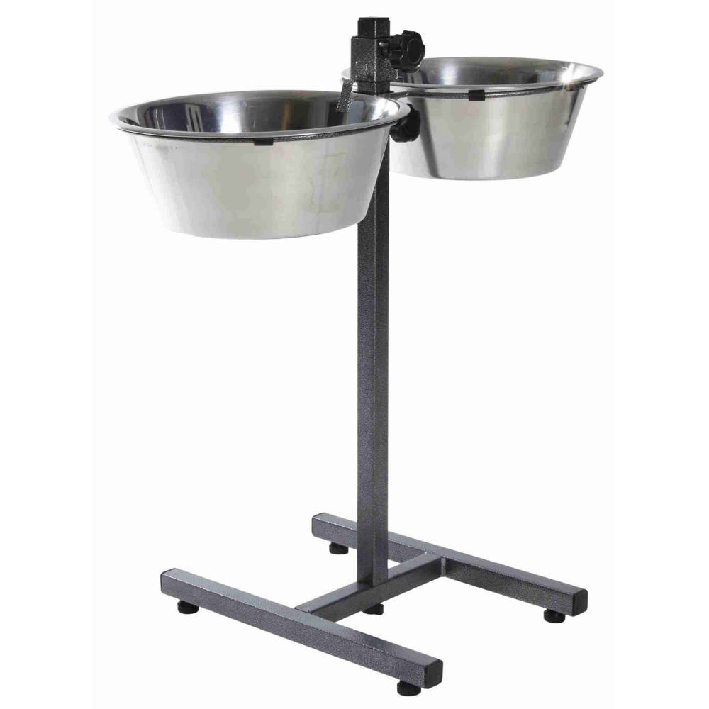 Comederos Inox (2) 24 Cm Soporte Gris para perros | Calvet Animales y Plantas