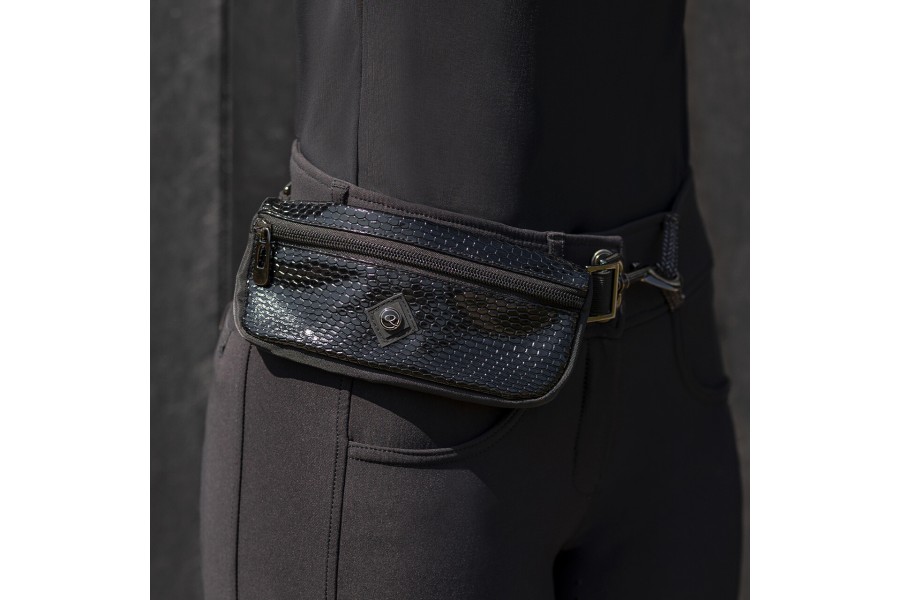 Riñonera QHP Croco Negra