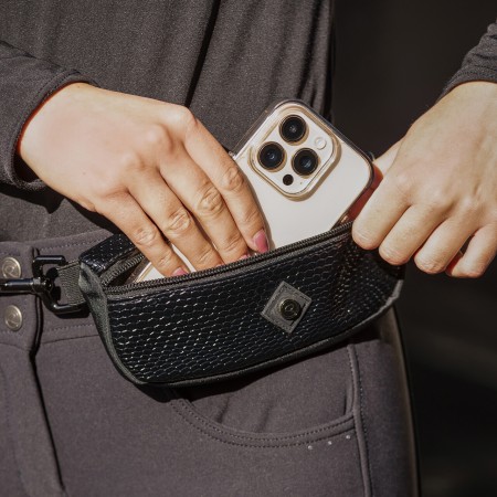 Riñonera QHP Croco Negra 2