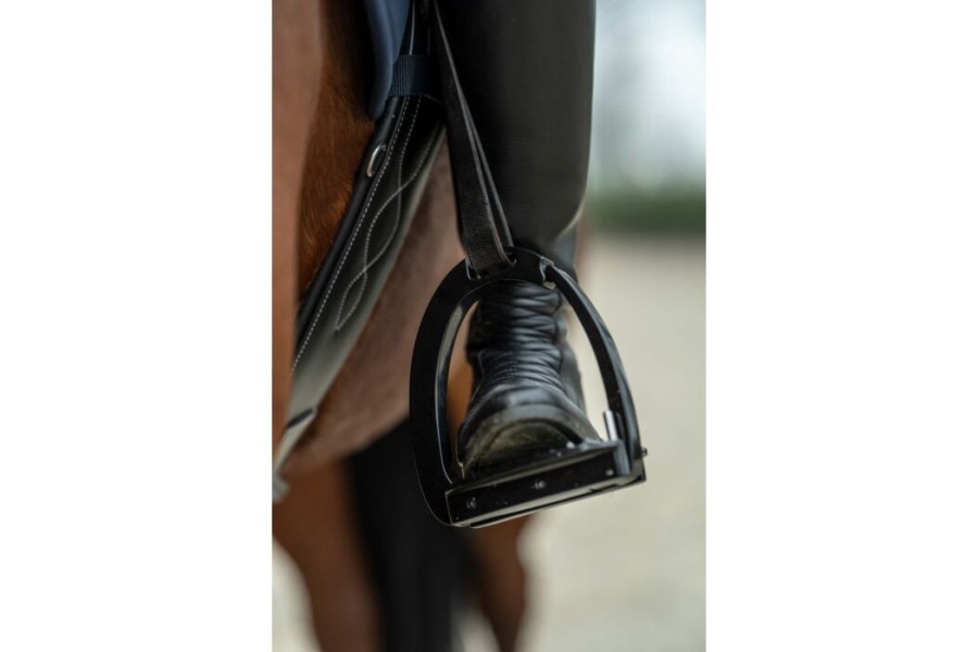 Estribos Seguridad Aluminio Inox Articulado HKM Emma Negro