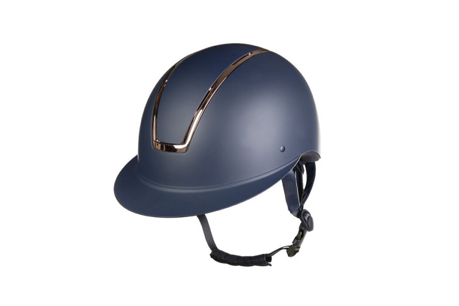 Casco HKM Lady Shield Azul Oscuro Rosa Oro