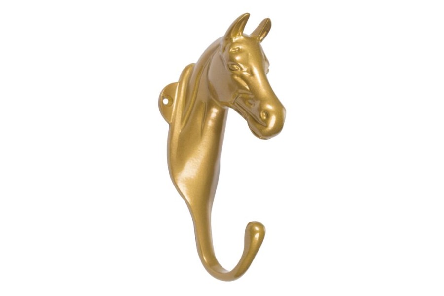 Colgador Aluminio HKM Cabeza Caballo Dorado