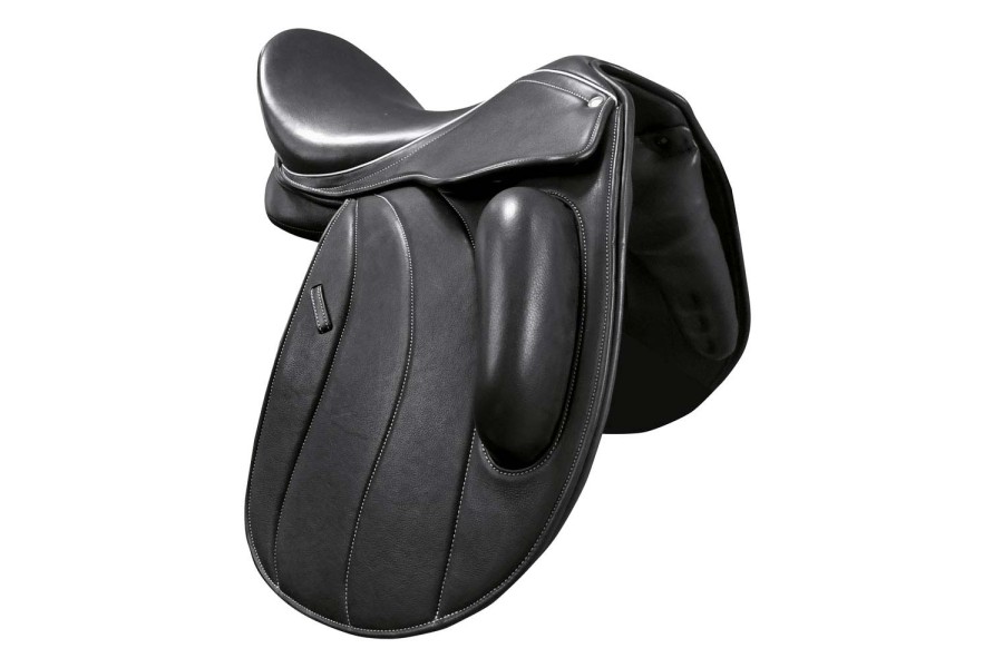 Silla Inglesa Doma New Kavar Rodillera Azes Negra