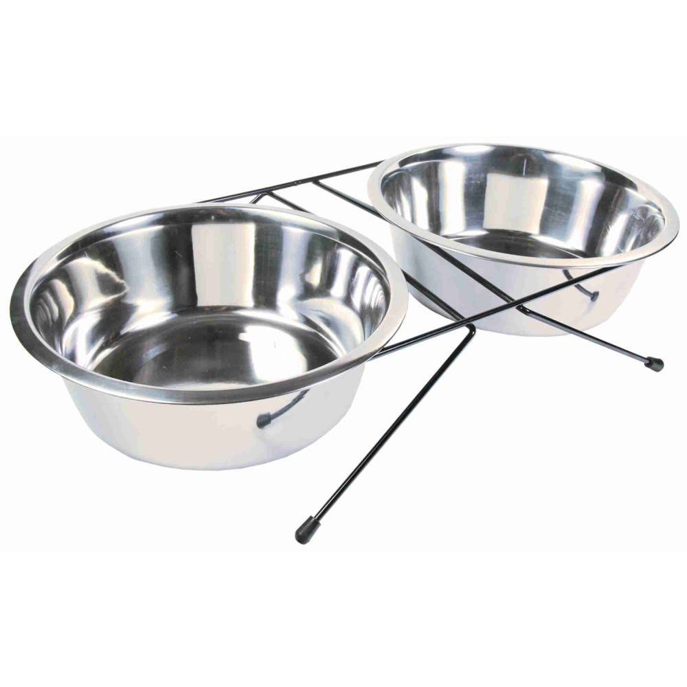 Comederos Inox (2) 12 Cm Soporte para perros | Calvet Animales y Plantas
