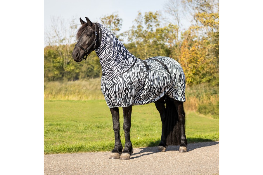 Manta Caballo Verano Anti-Eczema Con Cuello QHP Zebra