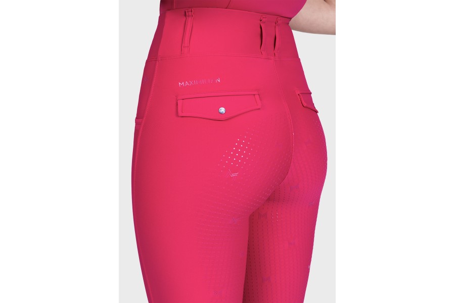 Mallas Maximilian Pro Riding Full Grip Cranberry
