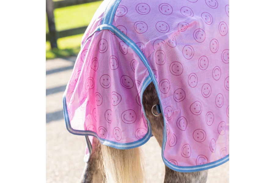 Manta Caballo Verano Antimoscas QHP Rosalynn Rosa Azul