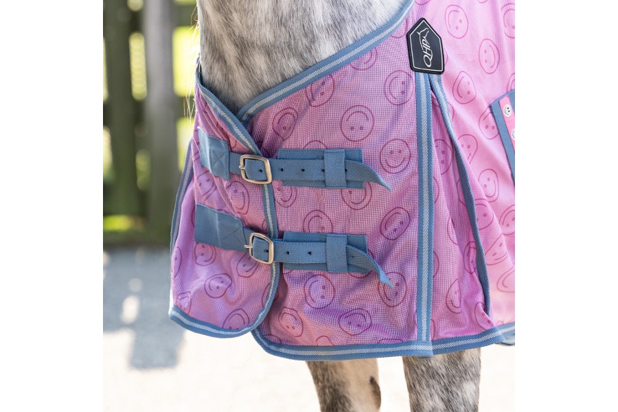 Manta Caballo Verano Antimoscas QHP Rosalynn Rosa Azul
