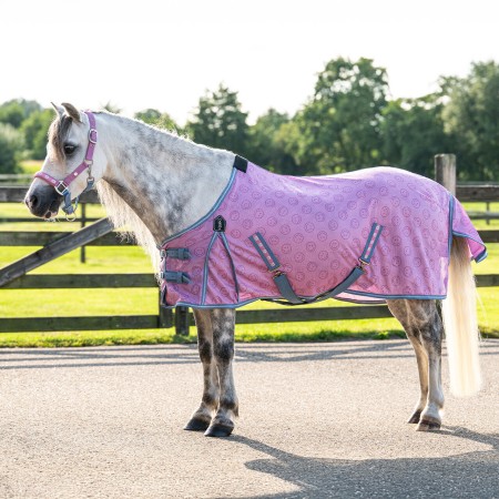 Manta Caballo Verano Antimoscas QHP Rosalynn Rosa Azul