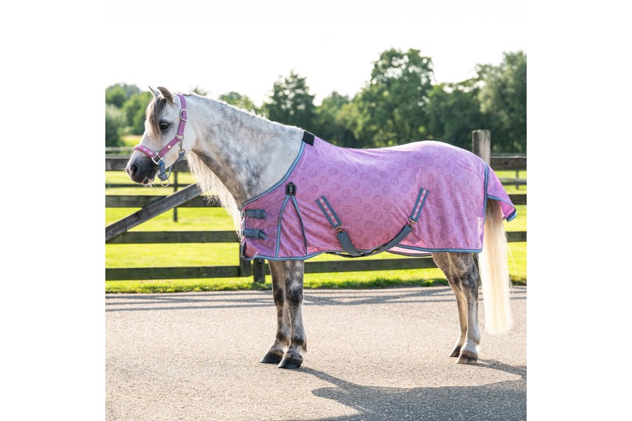 Manta Caballo Verano Antimoscas QHP Rosalynn Rosa Azul